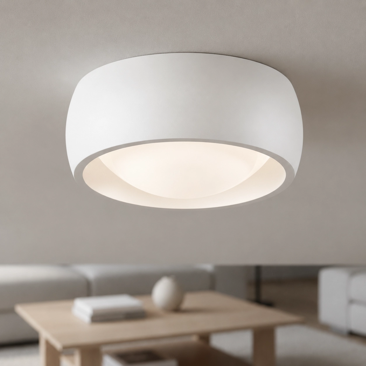 Sleek ceiling lamp Montana Ø15cm - White