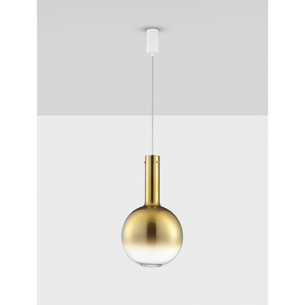 Pendant lamp Nostos gold glass Ø 30cm