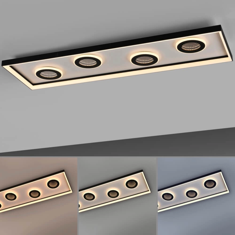 Rectangular ceiling lamp Dune black Paul Neuhaus 4012248384923