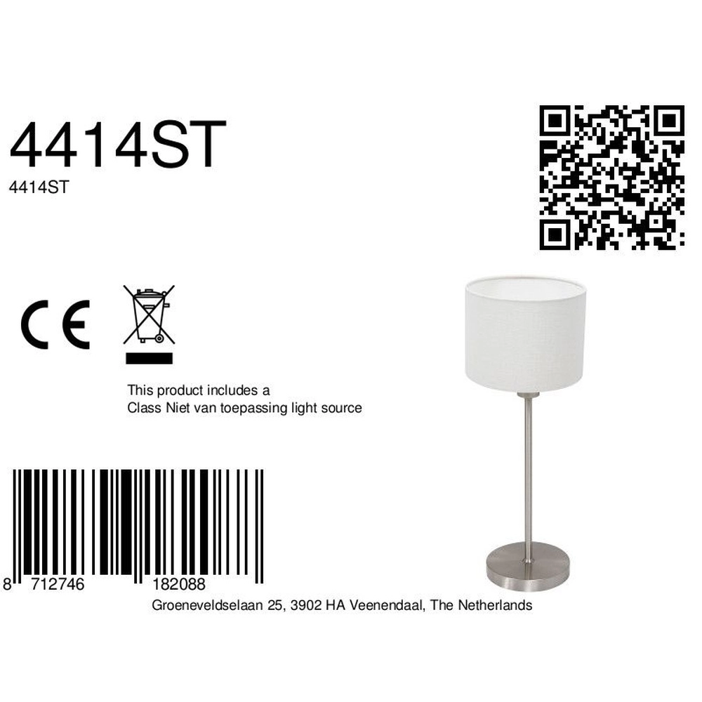 Table lamp Noor with white cap Steinhauer 8712746182088