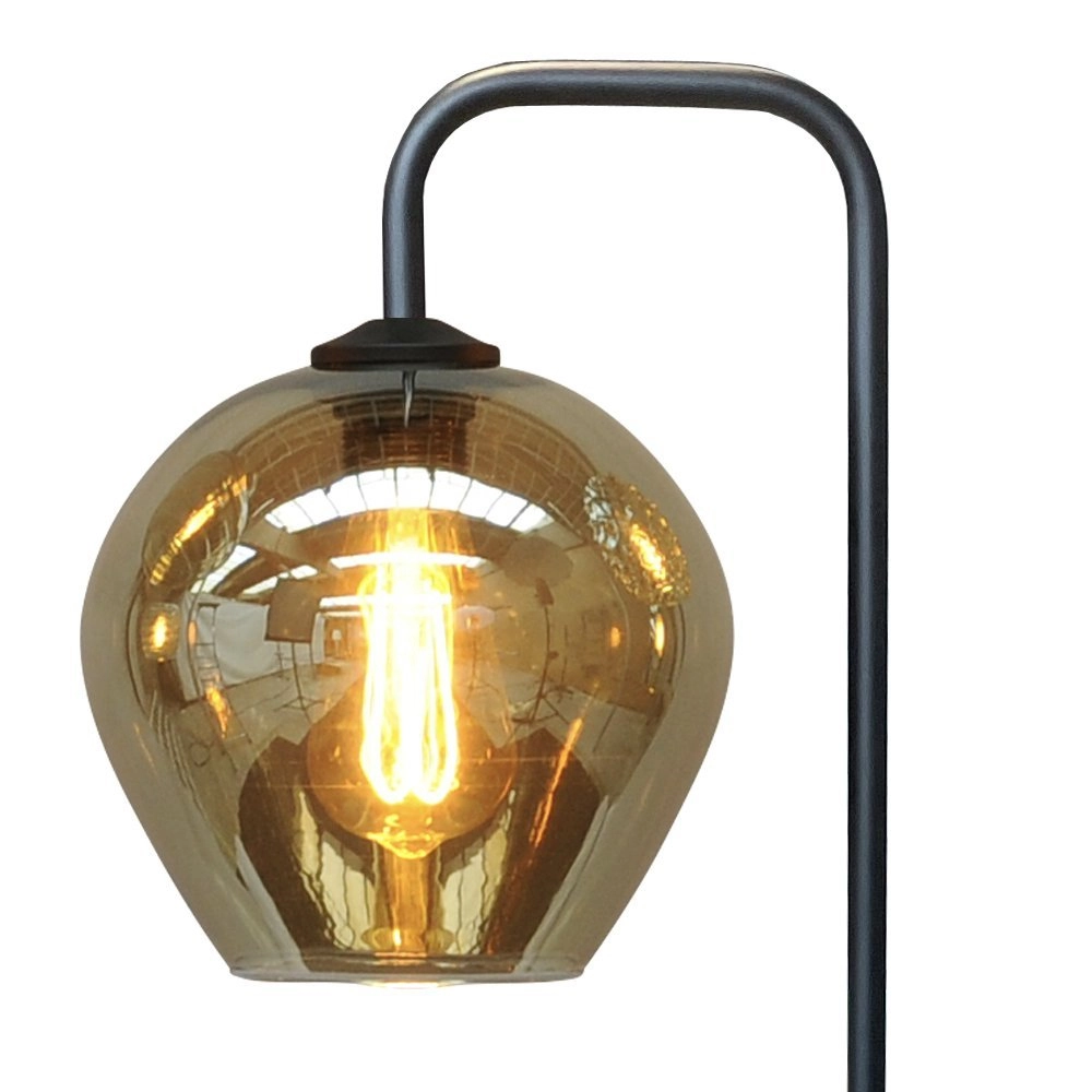 Black table lamp Quinto with smoke glass Masterlight 8718121250960