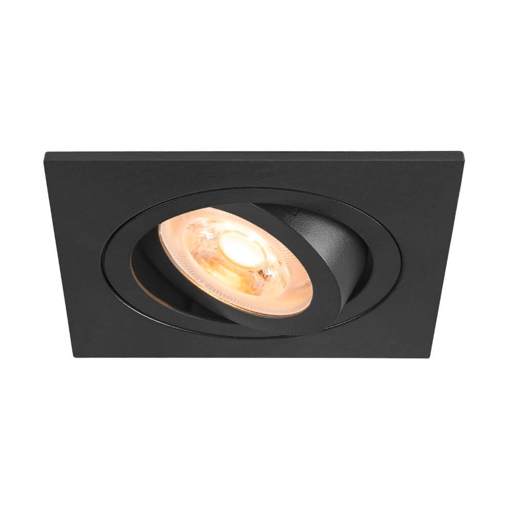 Recessed spotlight New Tria 75 square - black - GU10