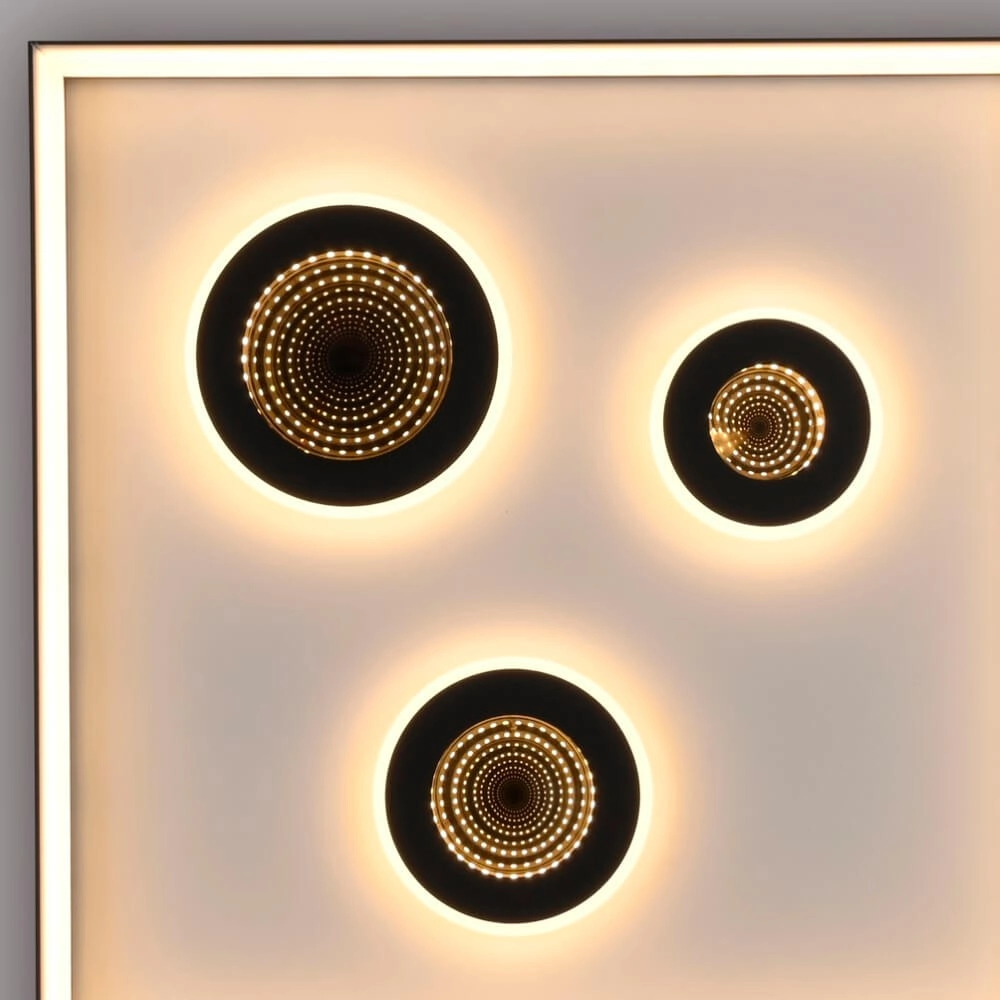 Square ceiling lamp Dune black Paul Neuhaus 4012248384916