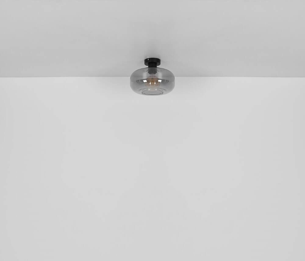 Black ceiling lamp Giuseppe smoke glass Globo 9007371432226