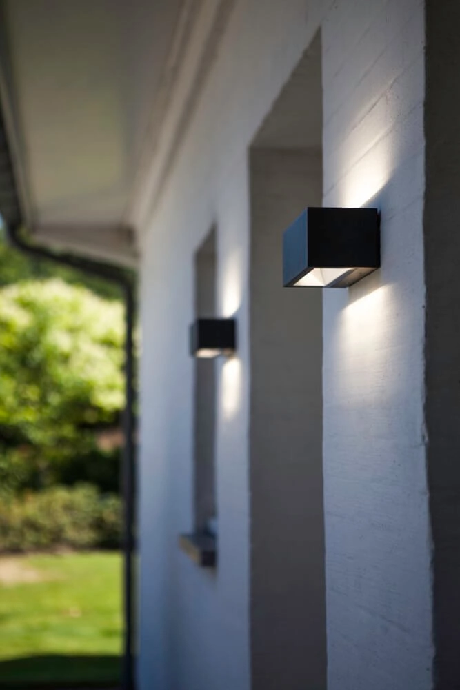 Black sleek wall lamp Gemini design Lutec 6939412011639