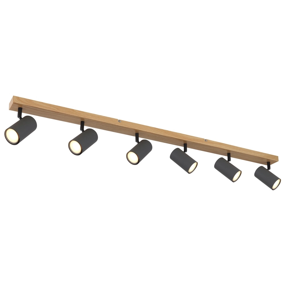 Ceiling lamp 6-lights Robby wood