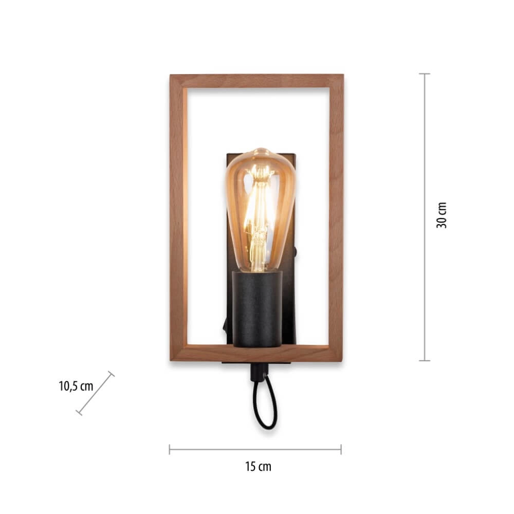 Country wall lamp Franky 1-light Just Light 4043689966454