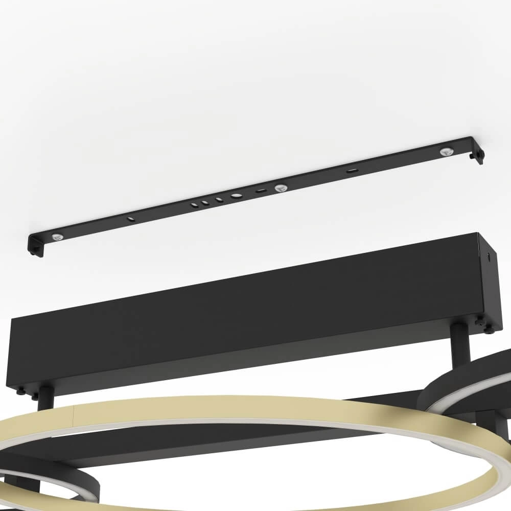 Ceiling lamp with rings Lanacera black with gold Stars of Light 9008606221400