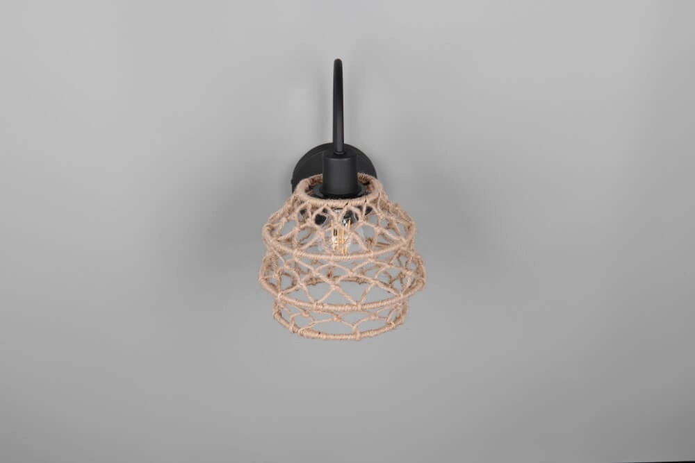 Rattan wall lamp Hive with black Trio 4017807637212
