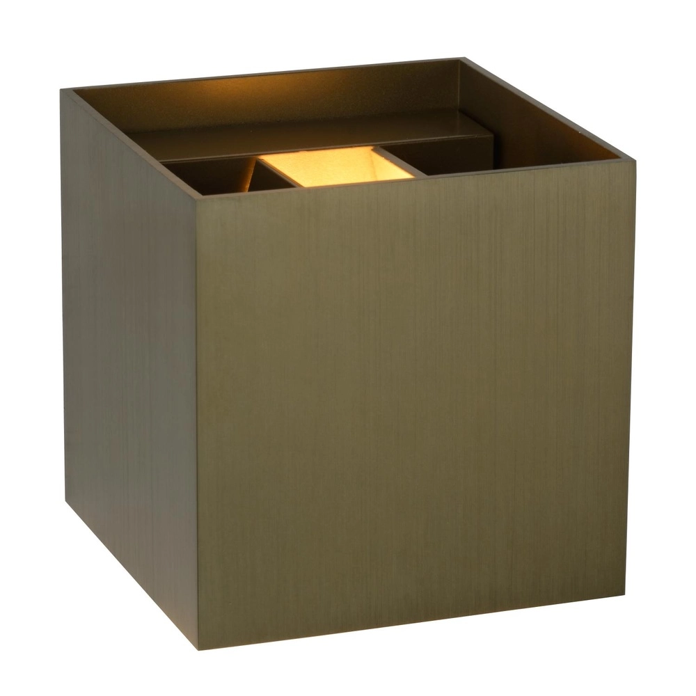 Square wall spotlight Xio 2700K rust brown Lucide 5411212092458