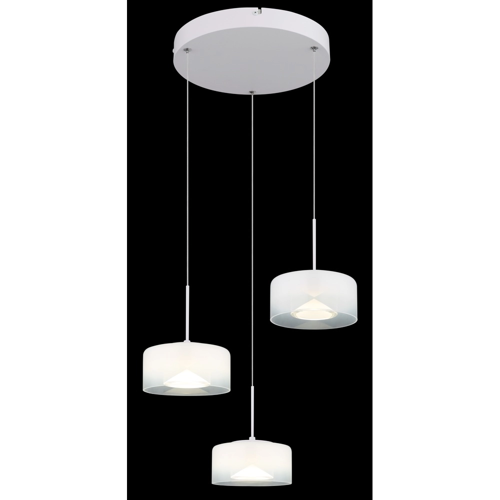 Design pendant lamp Belinda 3-light white Globo 9007371533312