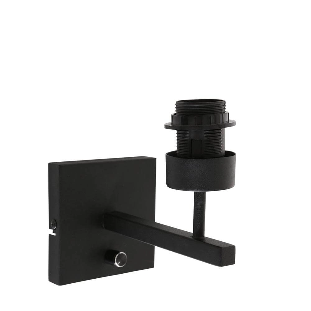 Wall lamp Stang with dimmer black and bamboo cap Steinhauer 8712746172089