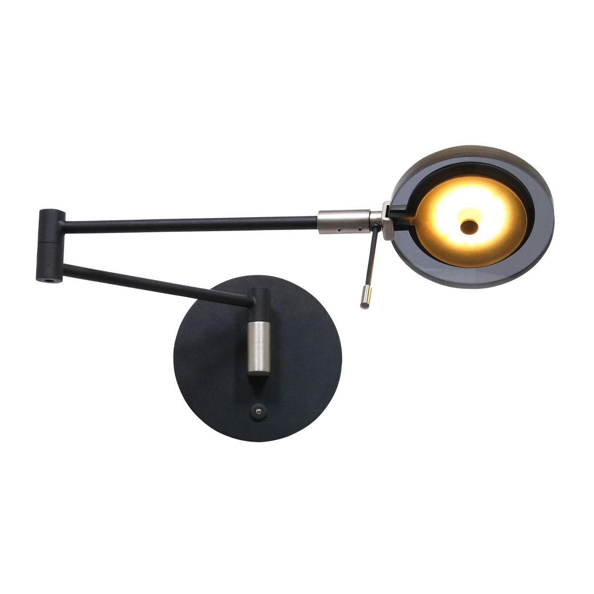 LED wall reading lamp Turound 10w - 2700K - 62cm black smoke glass Steinhauer 8712746133400