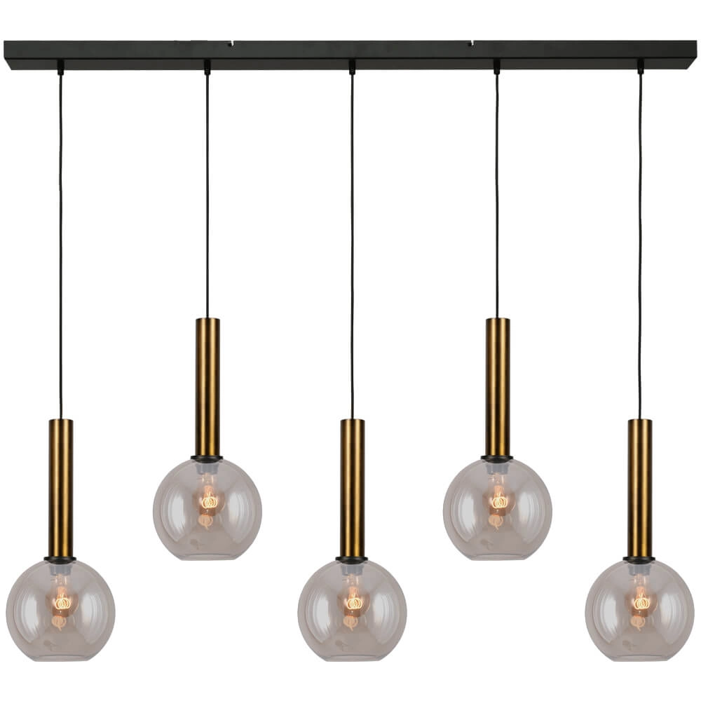 Hanging lamp Bella 2 Antique brass with gold glass
