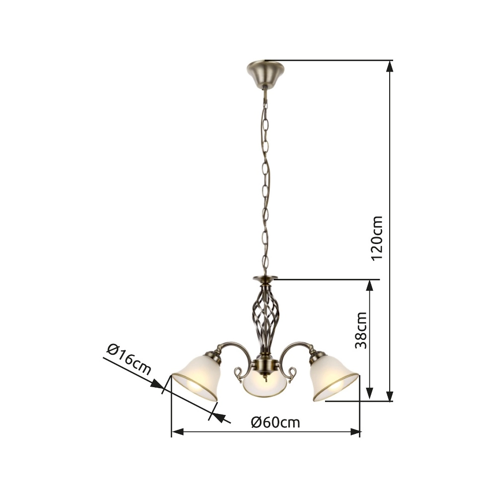 Classic pendant lamp Odin 3-light Globo 9007371306695