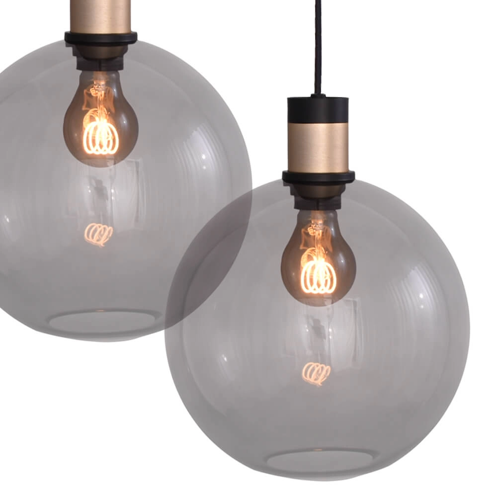 Hanging lamp Lazise 2 8x Ø 20cm gold with black Masterlight 8718121303932
