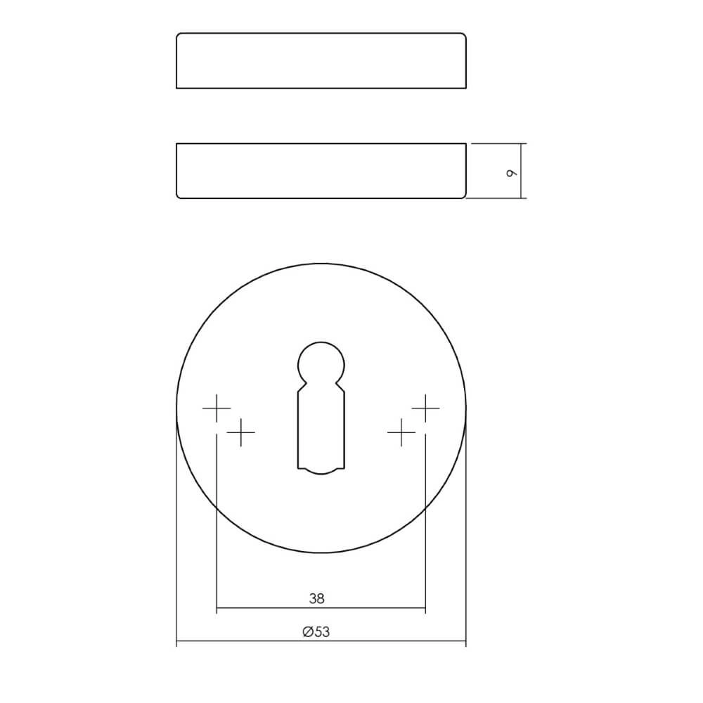 Set of 2 key rosettes Tira Stainless steel Intersteel 8714186584880