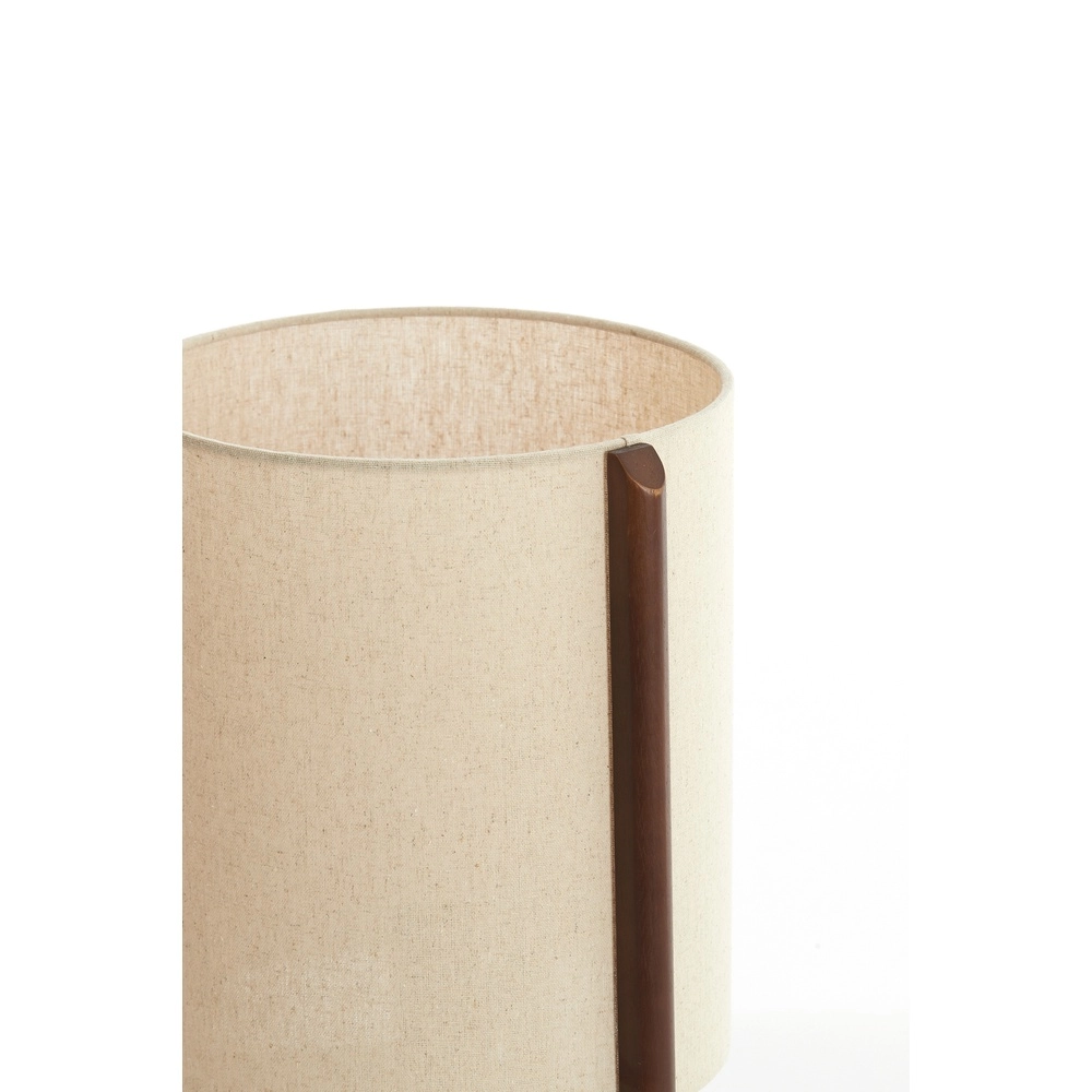 Table lamp Litto Ø 28cm - walnut with natural linen Light & Living 8717807792695