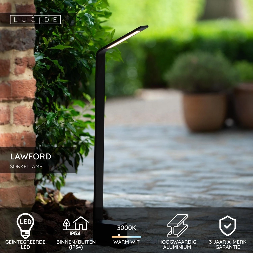 Design garden lamp Lawford 60cm black Lucide 5411212290496