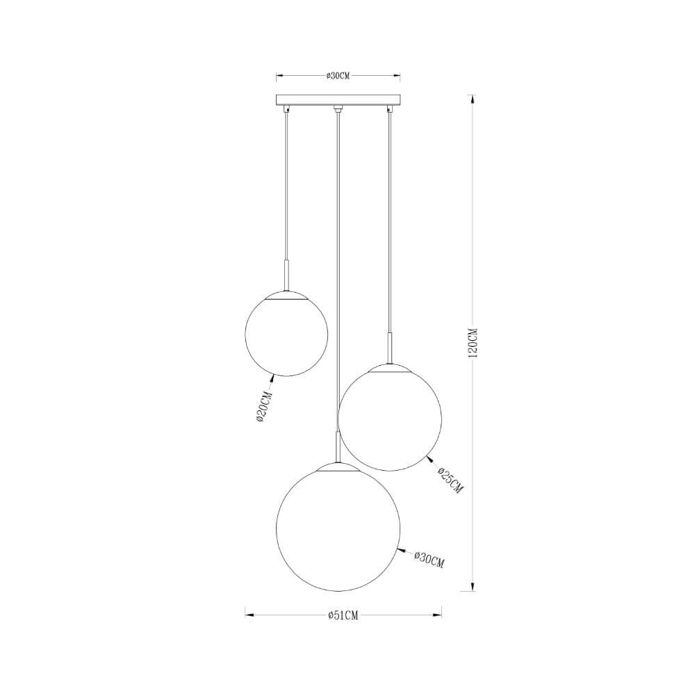 Glass vide pendant lamp Varus Ø 51cm Globo 9007371371846