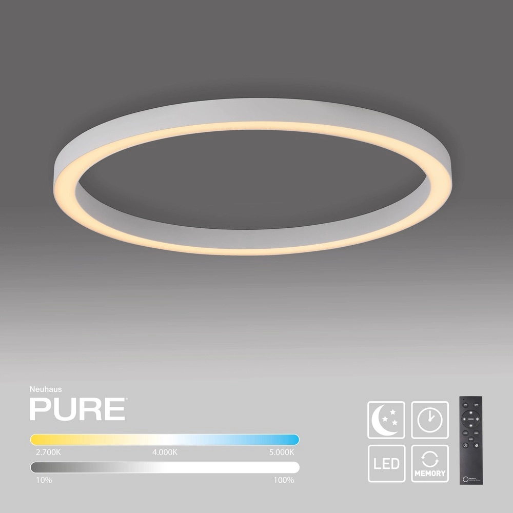 Sleek led ceiling lamp Pure Lines Round Ø 70cm - white Paul Neuhaus 4012248395813