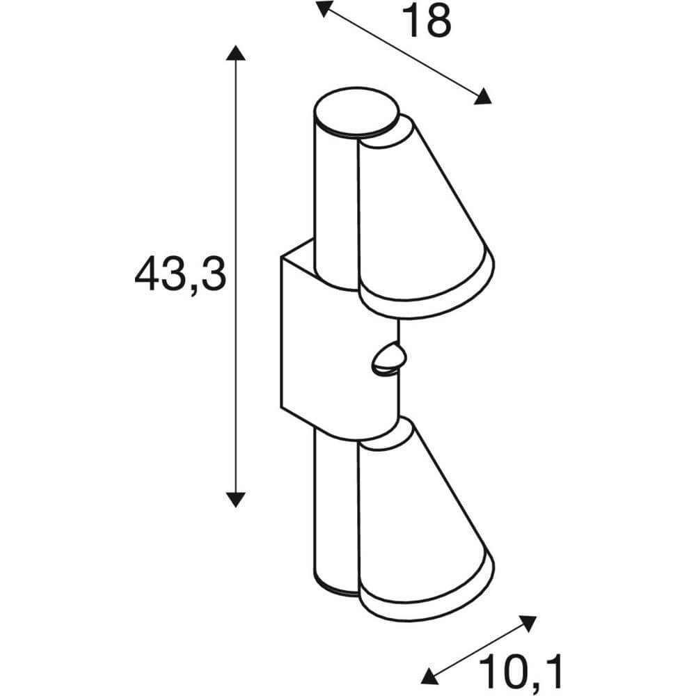 Design wall lamp T-Tube WL Double black with sensor SLV 4024163291620