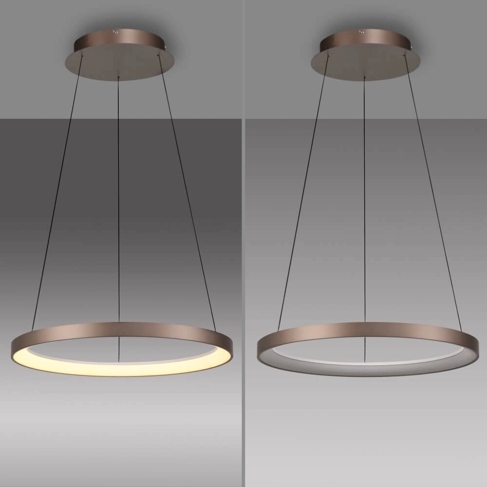 Round pendant lamp Hoop brown Paul Neuhaus 4012248384701