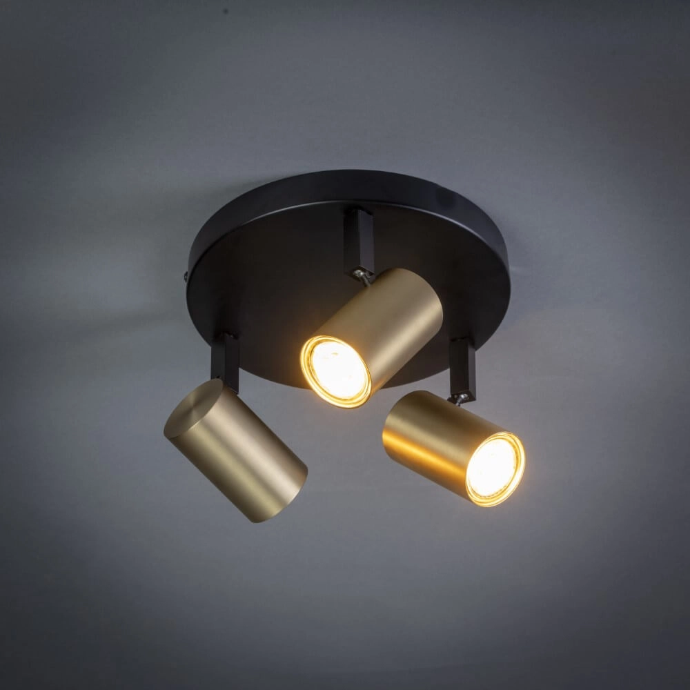 3-light surface-mounted spotlight The Common black with gold ETH 8720195304340