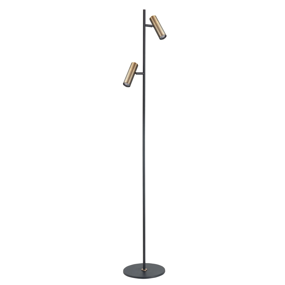 Floor lamp Trend 2-light black with copper bronze