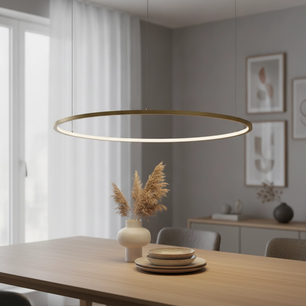 Round pendant lamp Tarquin gold Ø 80cm