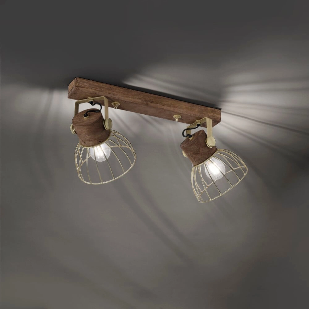 Ceiling lamp Alami Brown brass 2-lights Just Light 4043689976224