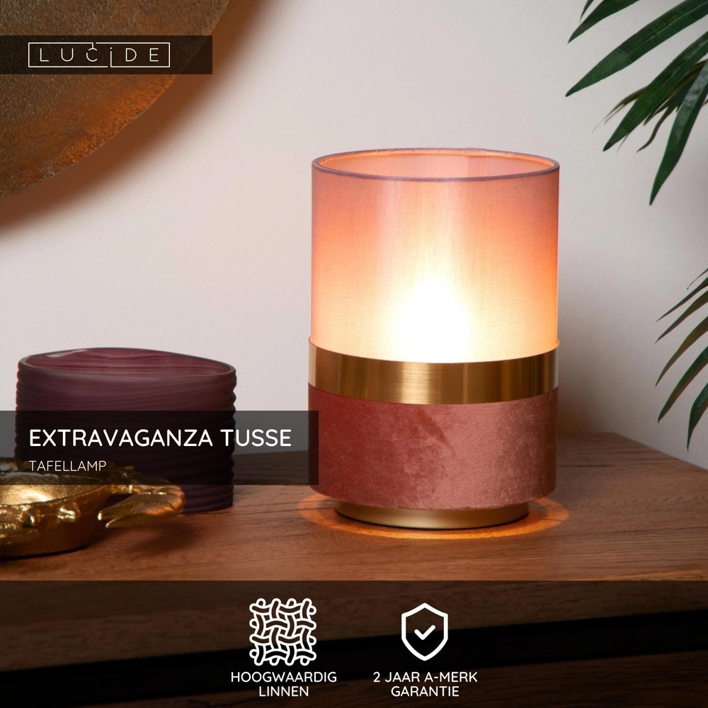 Design table lamp Extravaganza Tusse pink Ø 15cm Lucide 5411212105554