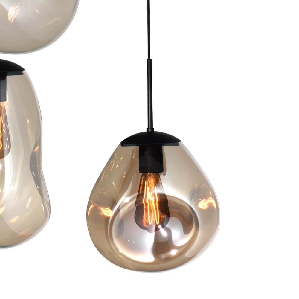 Vide hanging lamp Lava 5x gold glass Masterlight 8718121284316
