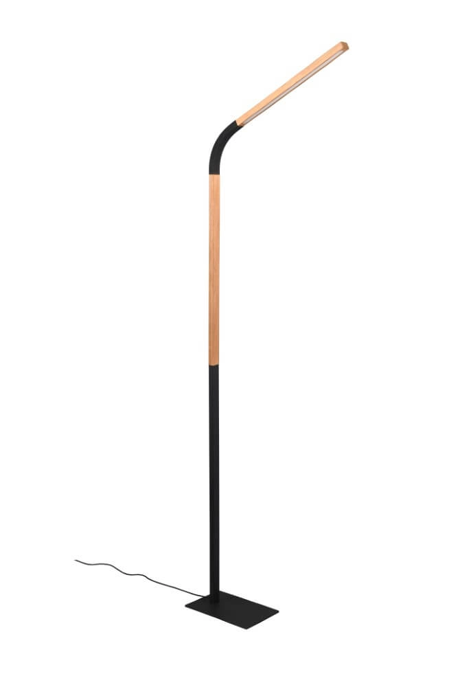 Flexible reading lamp Norris black with wood Trio 4017807600018