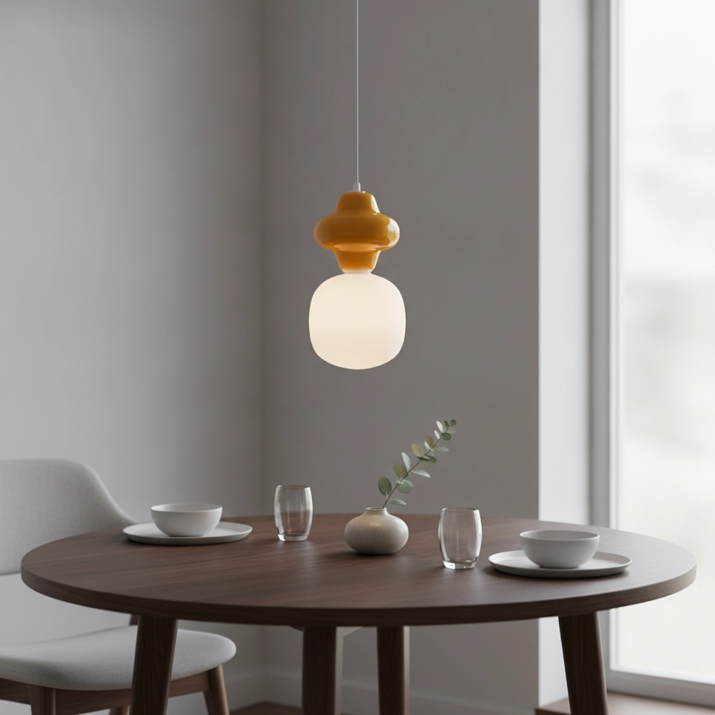 Pendant lamp Clio S orange ceramic