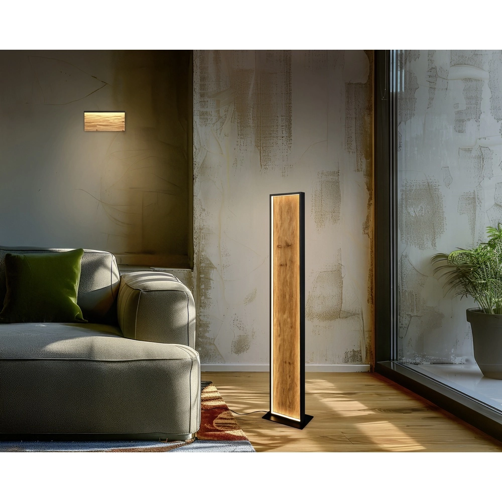 Design wall lamp Kalea black with wood 30cm Trio 4017807661392