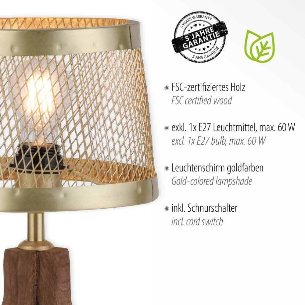 Table lamp Frederik brass Just Light 4043689976170