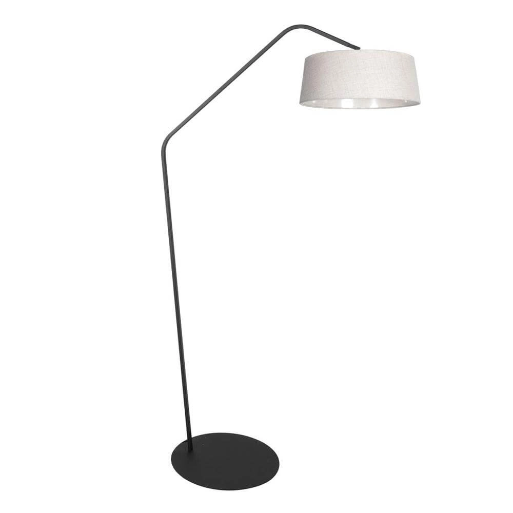 Floor lamp Zig-Zag black with white shade Ø 48cm