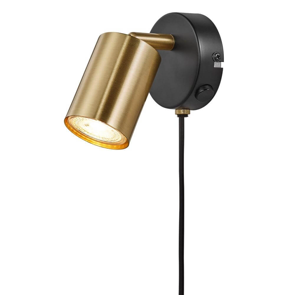 Gold wall lamp Explore corded