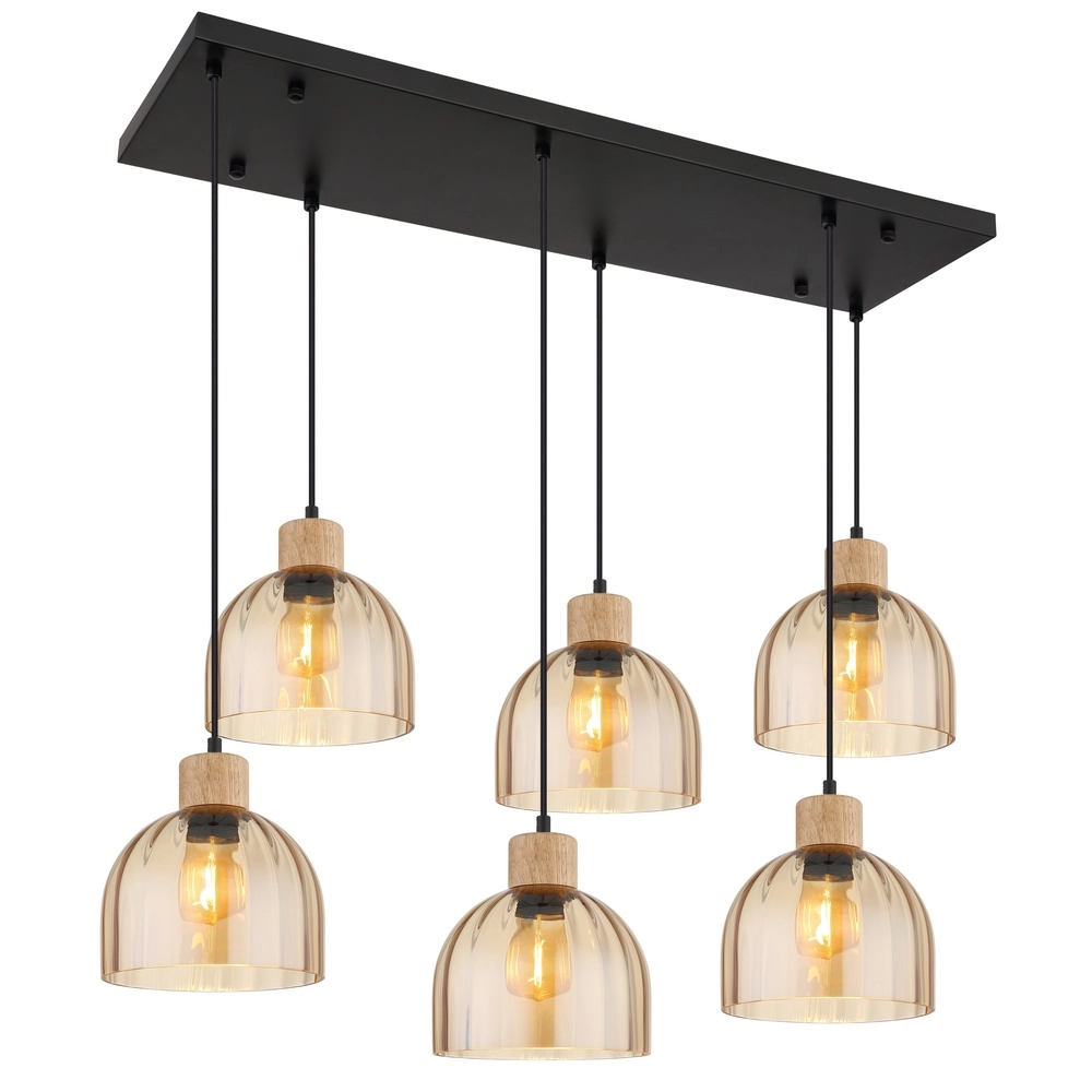 6-light pendant lamp Swanson Black