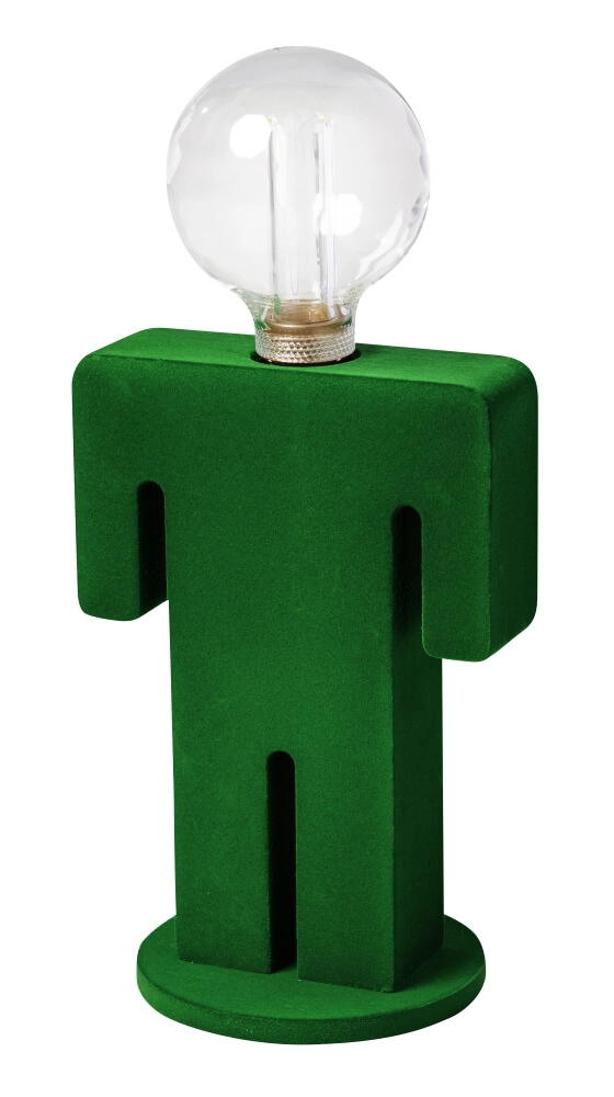 Wooden table lamp Adam Velvet green