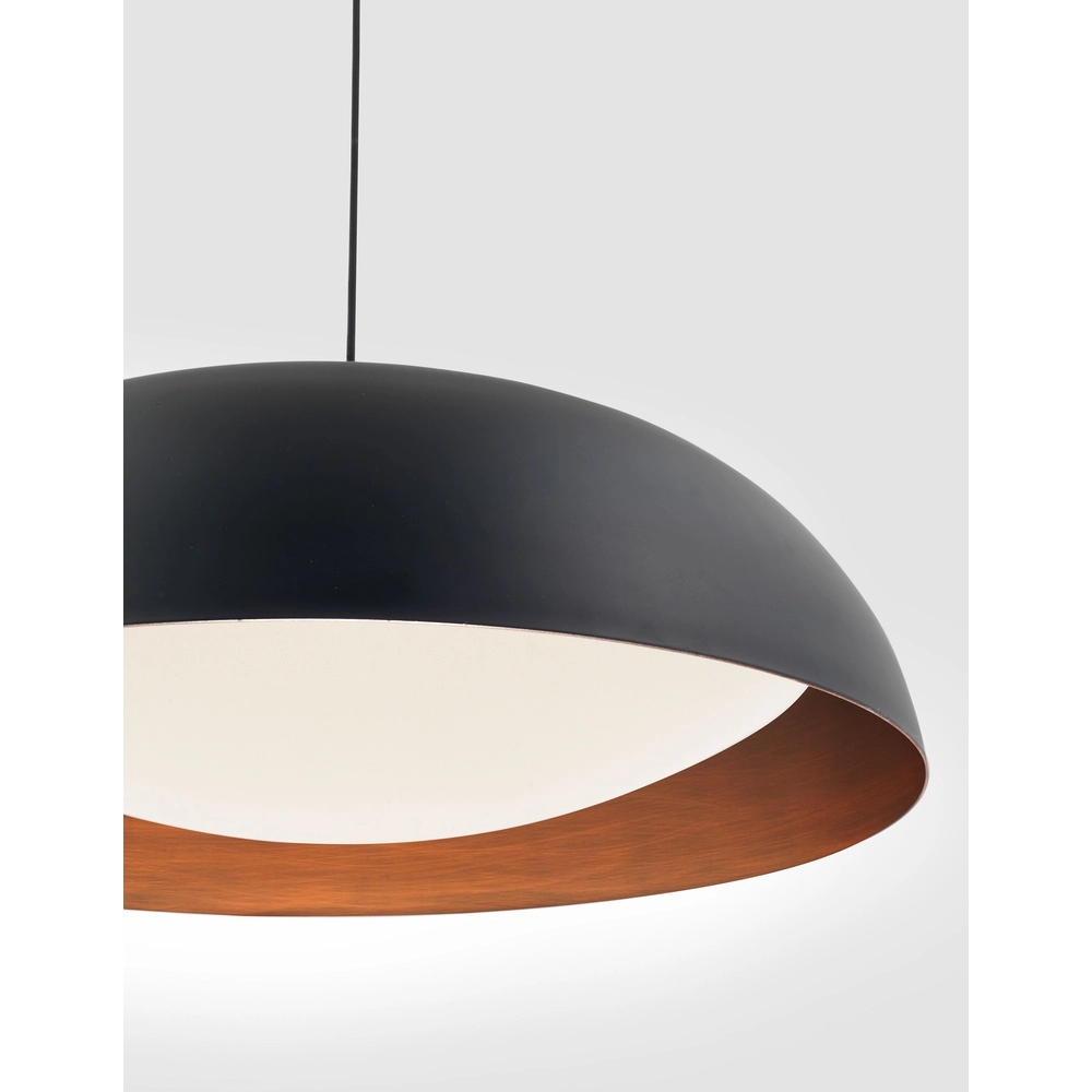 Design pendant lamp Landon black with copper