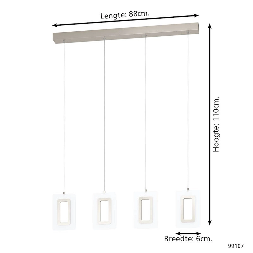 4-light pendant lamp Enaluri nickel Eglo 9002759991074