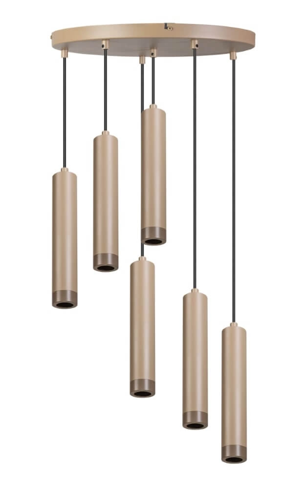 Sand-colored pendant lamp Miller Sand 6-light