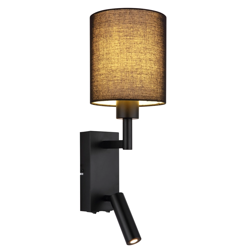 Bedside lamp Zamora black with black hood