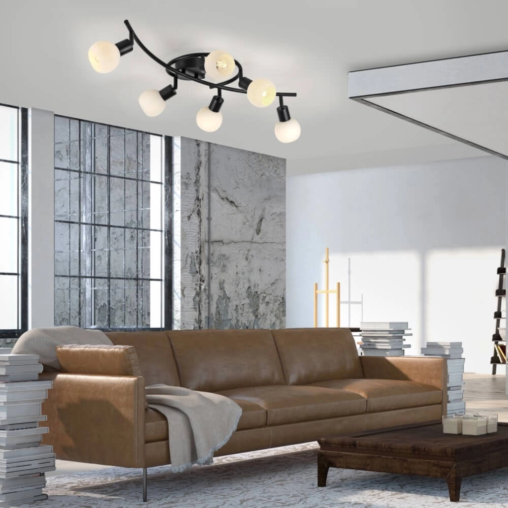 Black ceiling lamp Loki 6-light Just Light 4043689000806