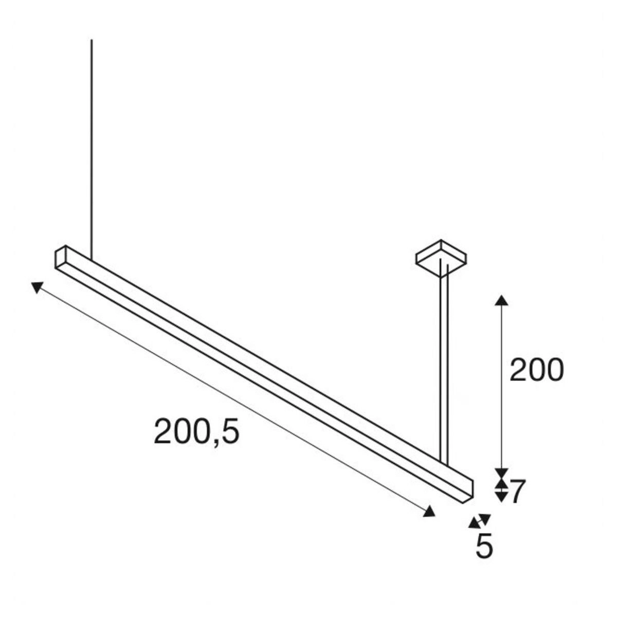 Office hanging lamp Glenos 4000K 200cm black SLV 4024163197038
