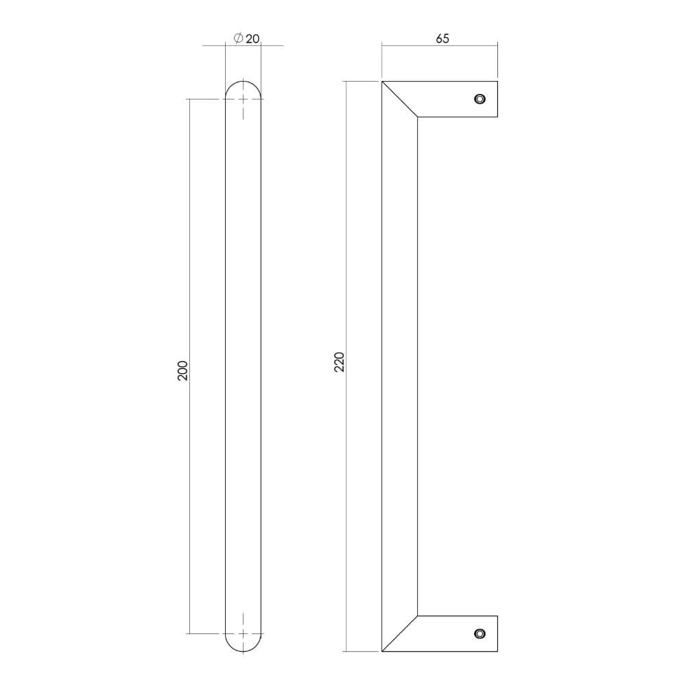 Door handle straight Gripon 22cm stainless steel Intersteel 8714186458013