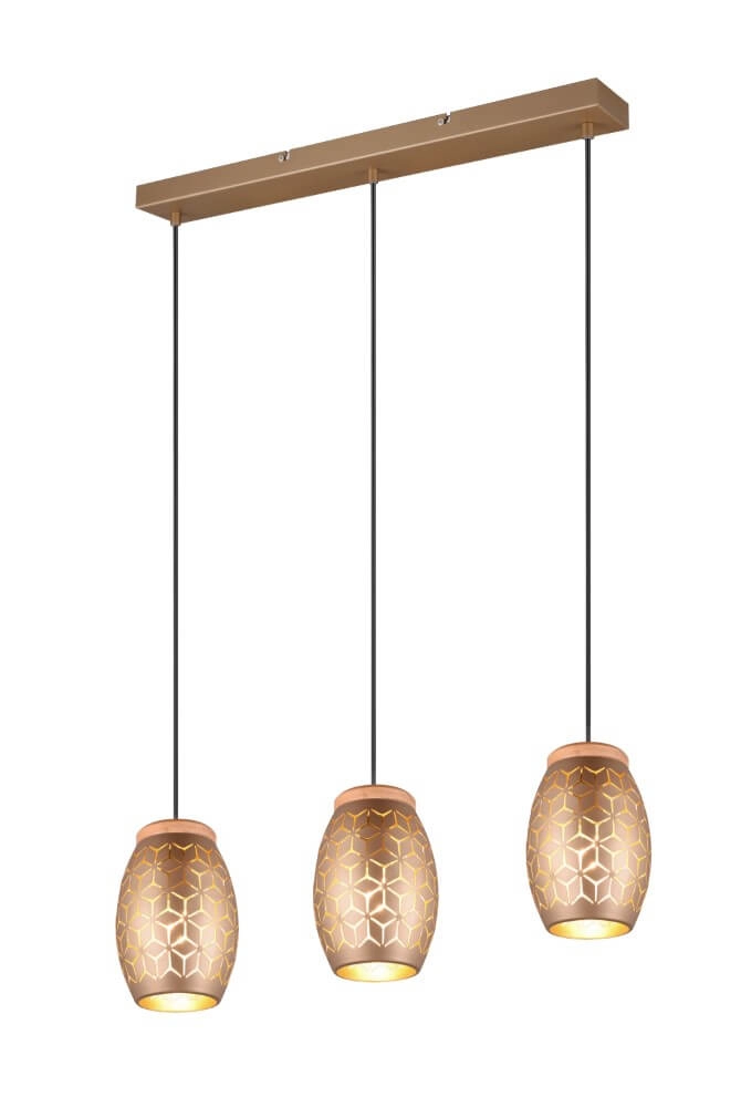 Brown hanging lamp Bidar 3-light Trio 4017807579031