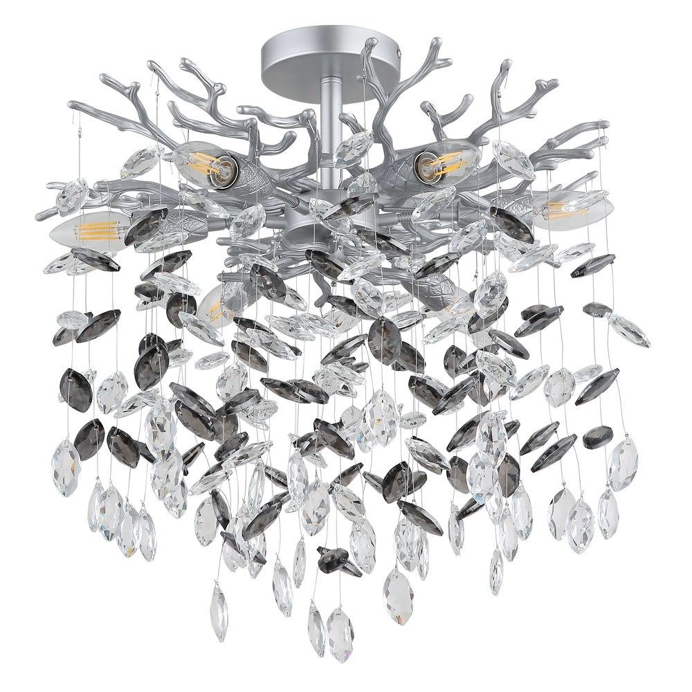 Ceiling lamp Queena silver grey Ø 50cm Globo 9007371528653